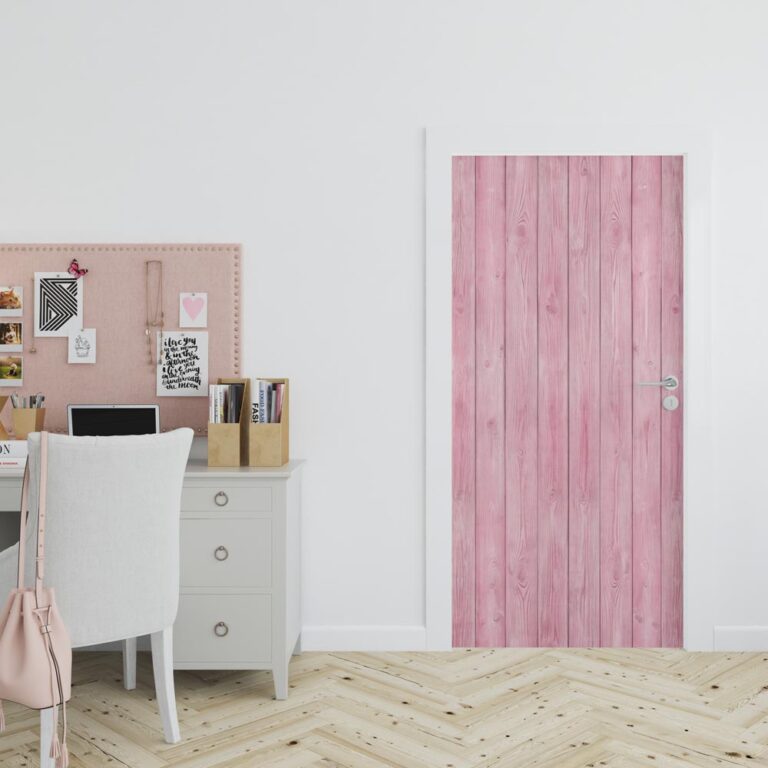 Adesivo per porta Legno rosa