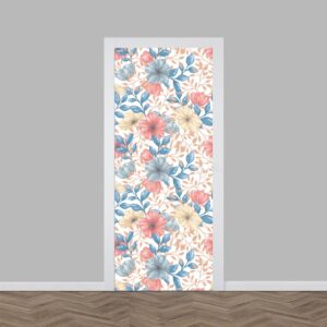 deursticker Heldere bloemen patroon