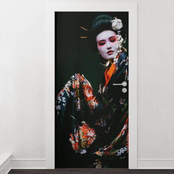 Adesivo per porta Geisha in kimono