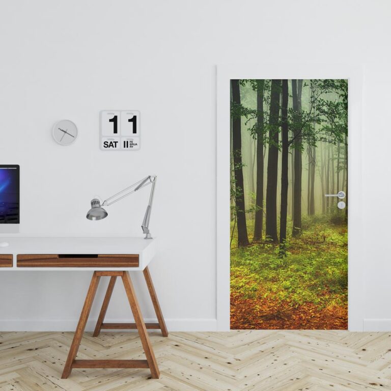 Adesivo per porta Foresta in autunno