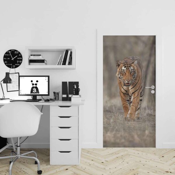 Adesivo per porta Tigre pericolosa