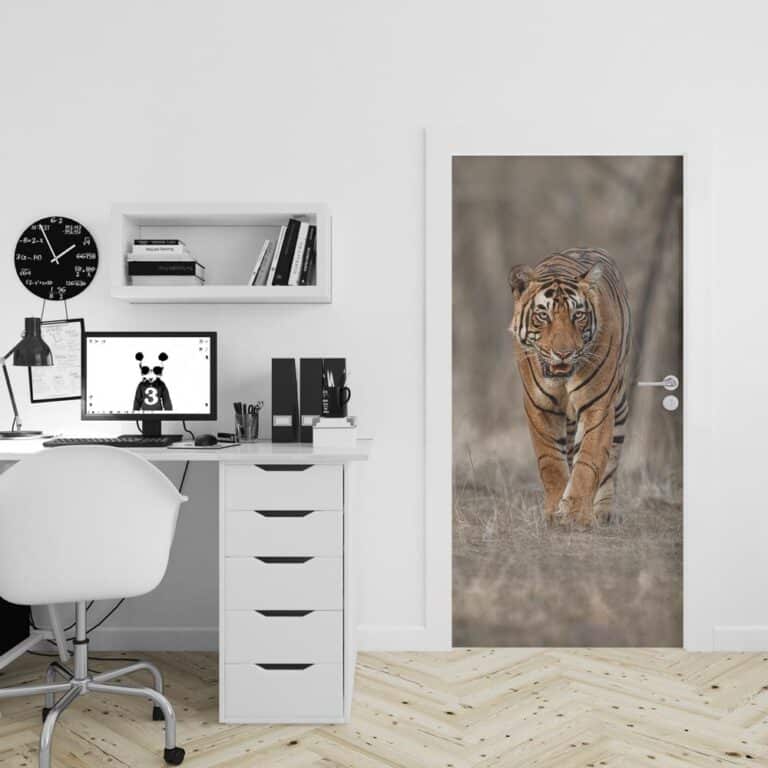 Adesivo per porta Tigre pericolosa
