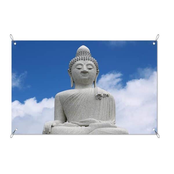 Striscione Budda grigio