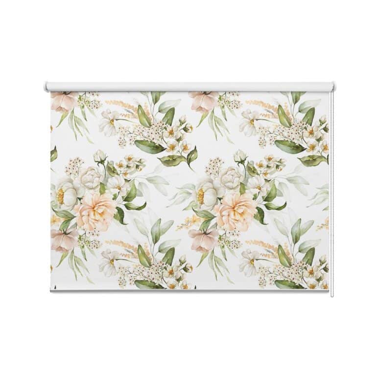 Tenda a rullo Fiori ad acquarello chiuso