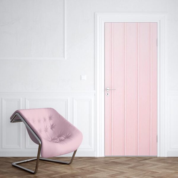 Adesivo per porta Ponteggi in legno rosa
