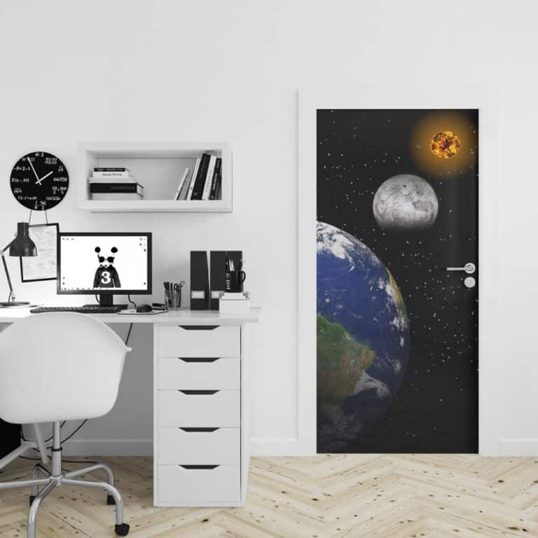 Adesivo per porta Terra e pianeti