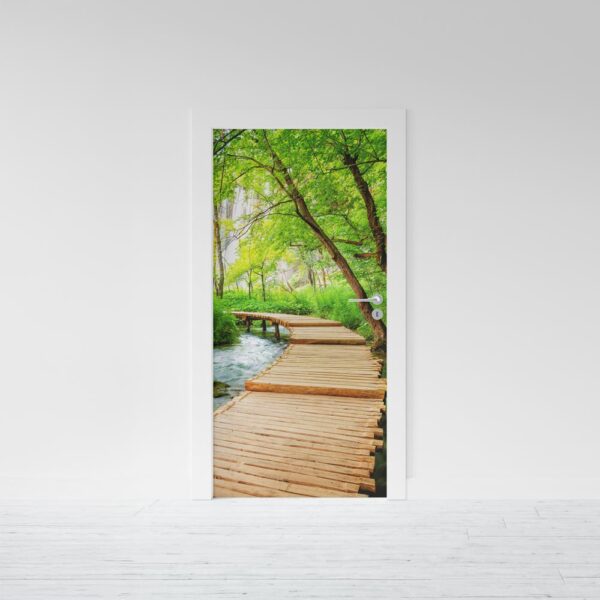 Adesivo per porta Pontile sul fiume