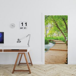 Adesivo per porta Pontile sul fiume