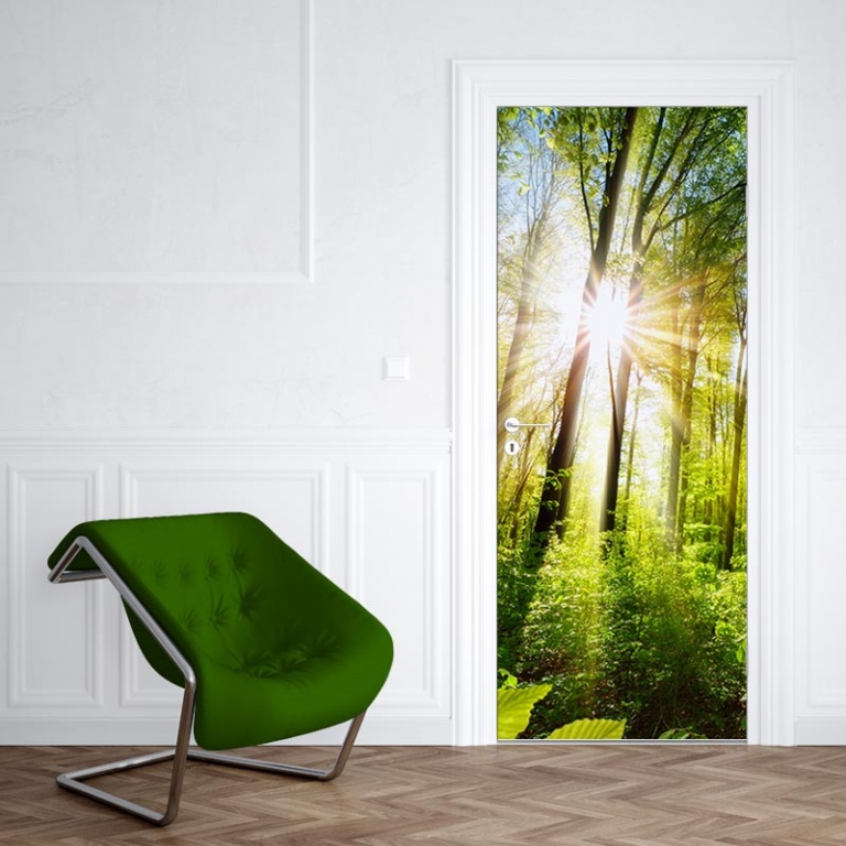 Adesivo per porta Foresta soleggiata