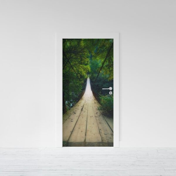 Adesivo per porta Ponte e foresta