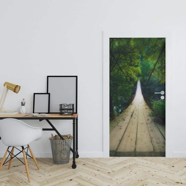 Adesivo per porta Ponte e foresta