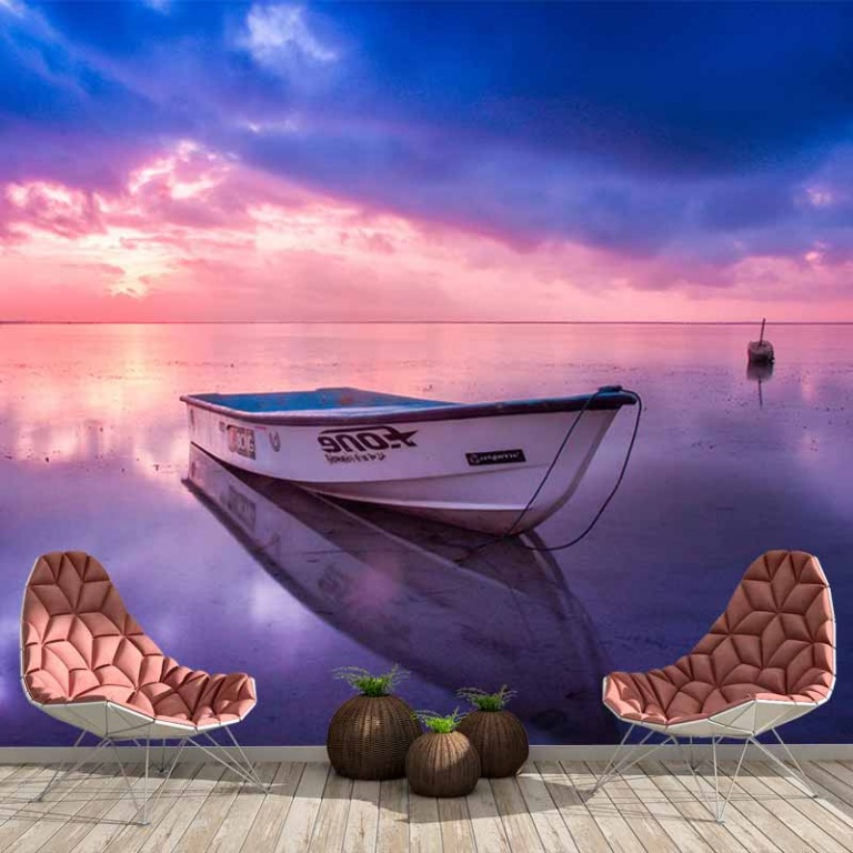 Carta da parati Barca in mare