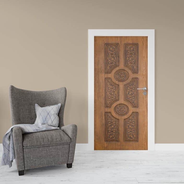 Adesivo per porta Legno asiatico
