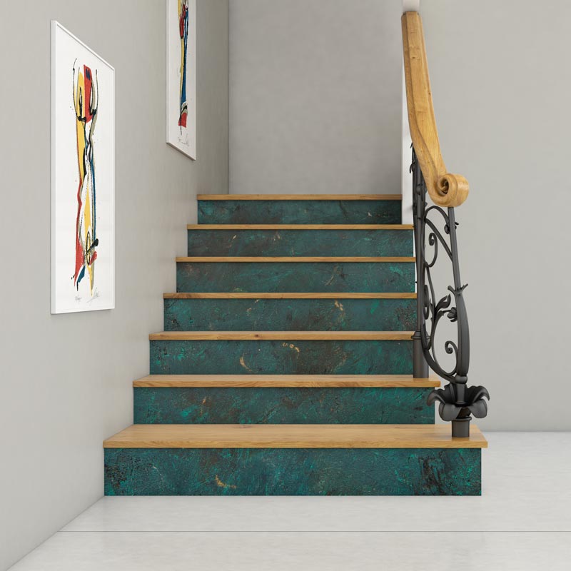 Adesivi per scale Verde pavone