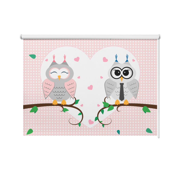 Tenda a rullo Gufetti in love