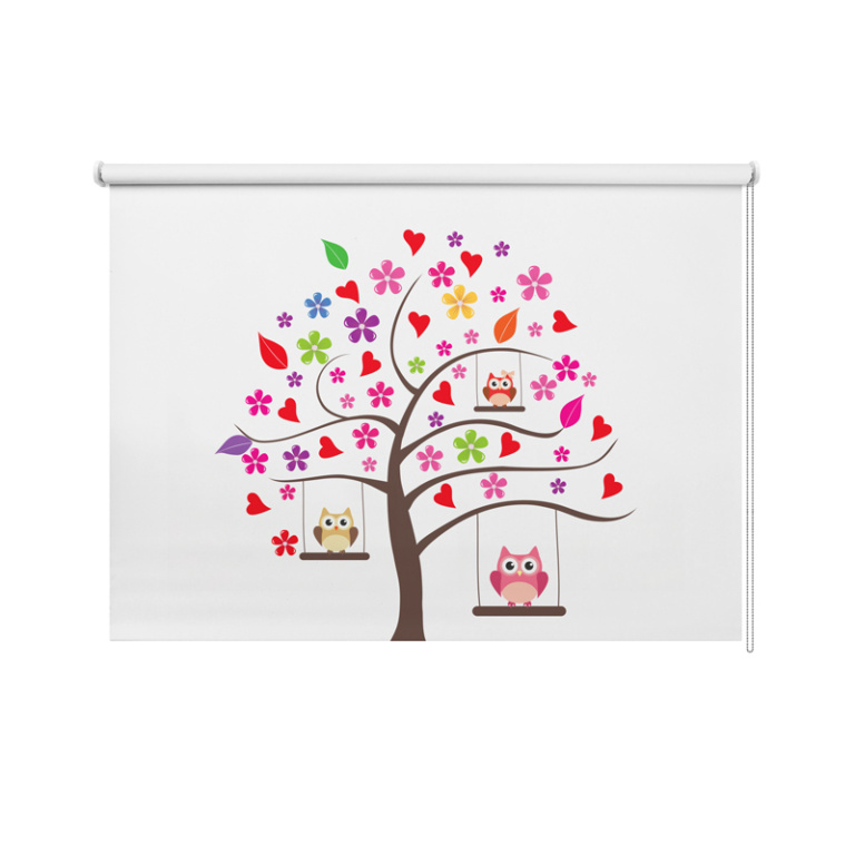 Tenda a rullo Gufetti sull'albero