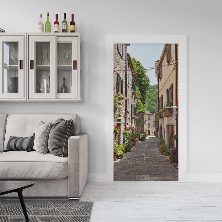 Adesivo per porta Strada Mediterranea
