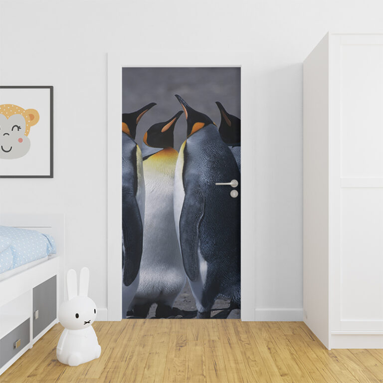 Adesivo per porta Pinguini