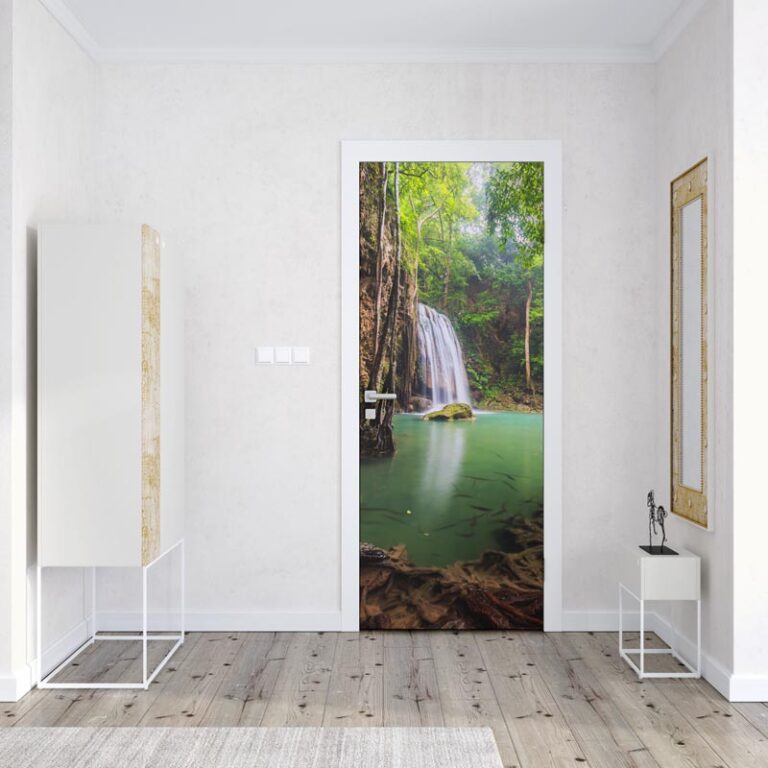 Adesivo per porta pesciolini nel lago