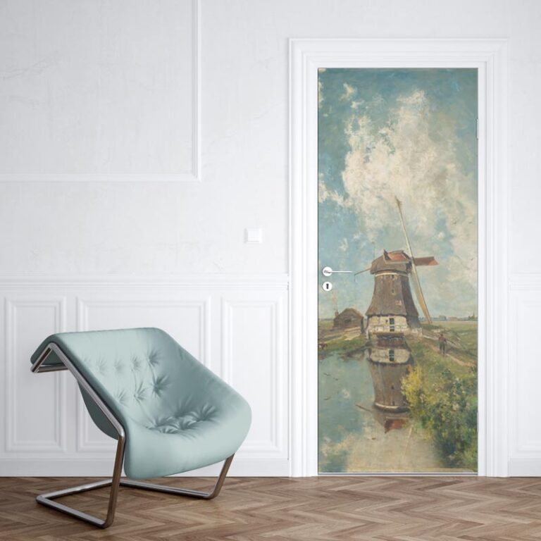 Adesivo per porta Mulino dipinto