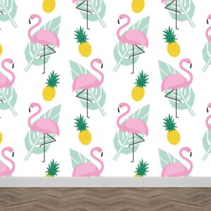 Carta da parati Fenicotteri e ananas