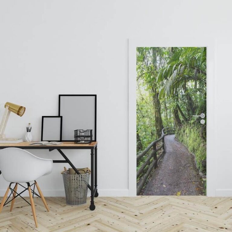 Adesivo per porta Passeggiata tropicale