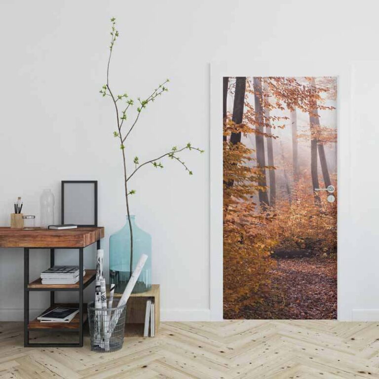 Adesivo per porta Autunno e foschia