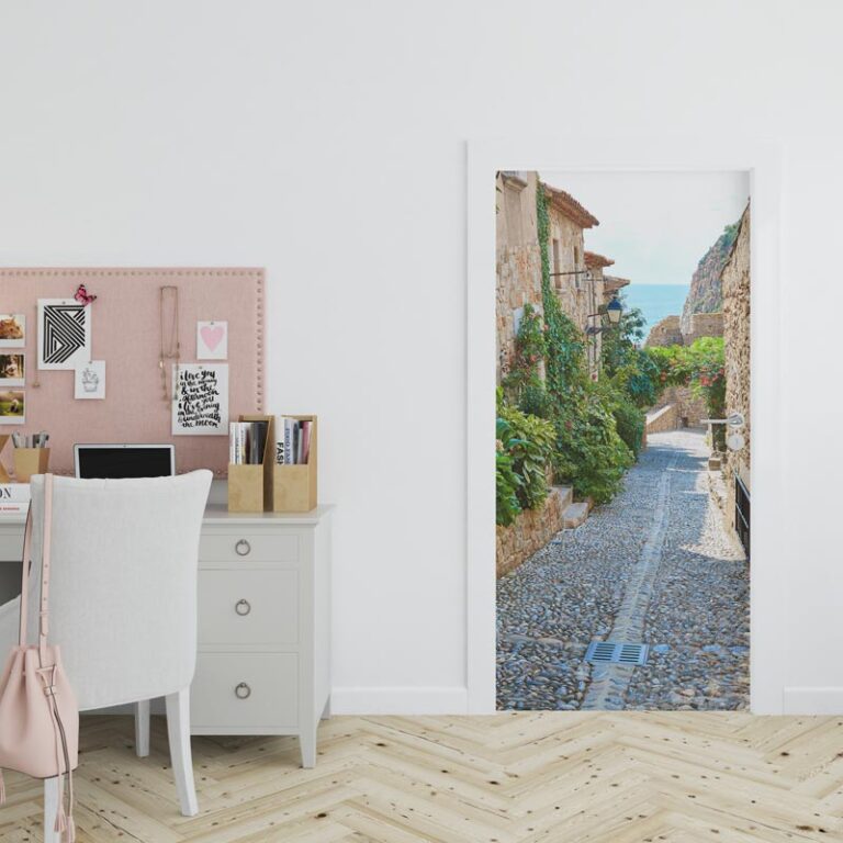 Adesivo per porta Borgo mediterraneo