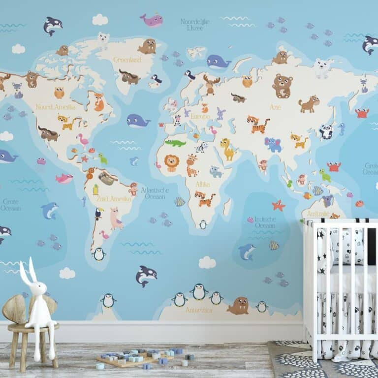 Carta da parati Mappa animaletti