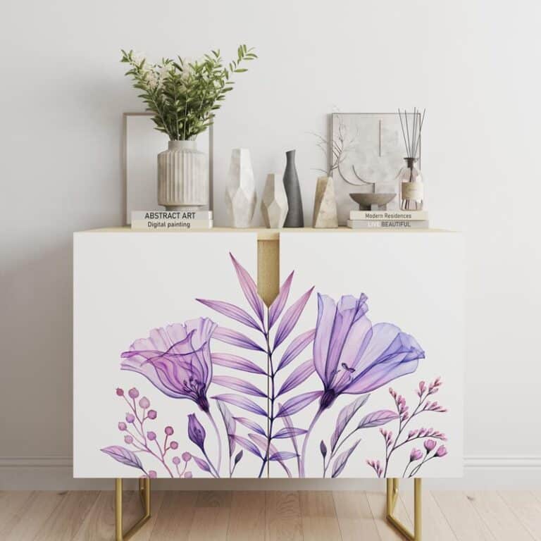 Adesivo per mobili Floreale viola