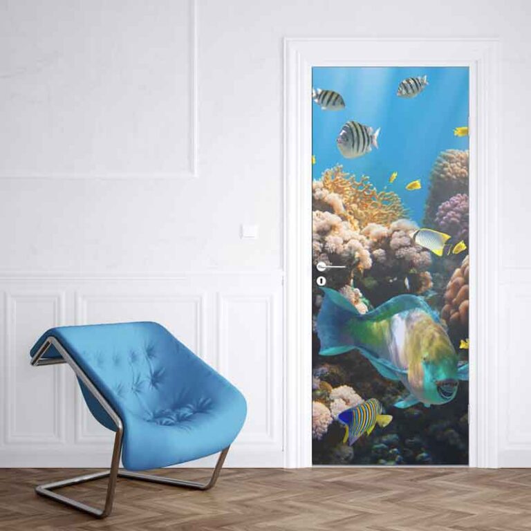 Adesivo per porta Pesci tropical