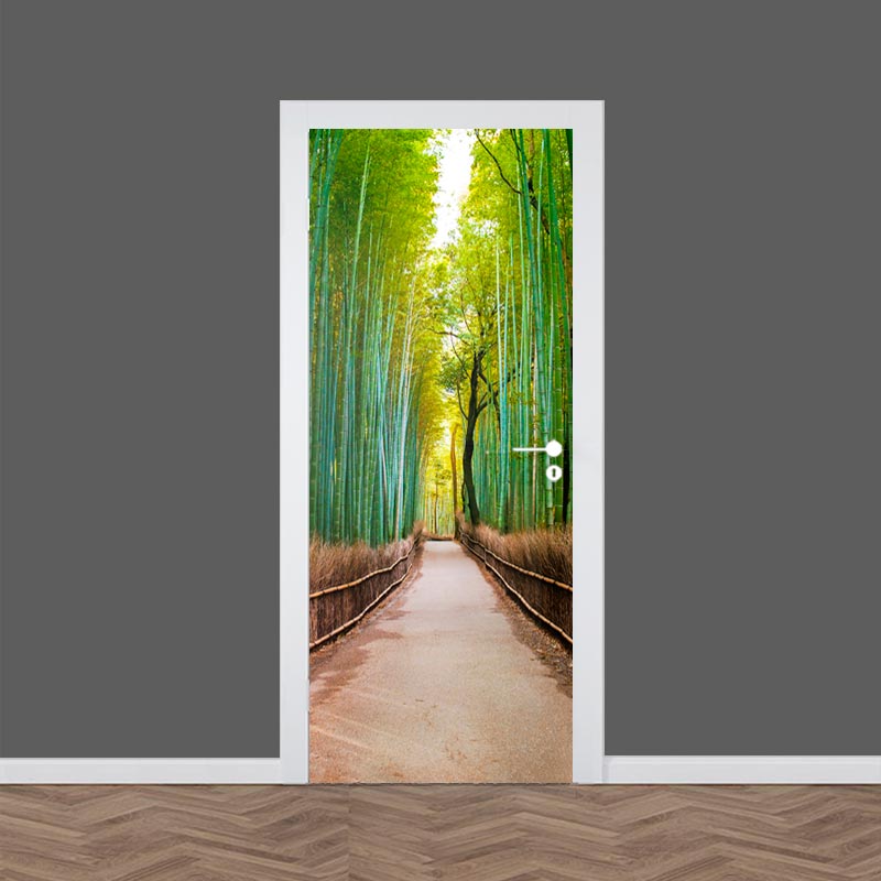 Adesivo per porta Bambù verde