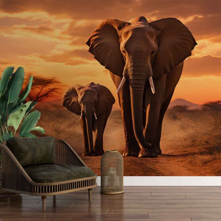 Carta da parati Elefante e cucciolo