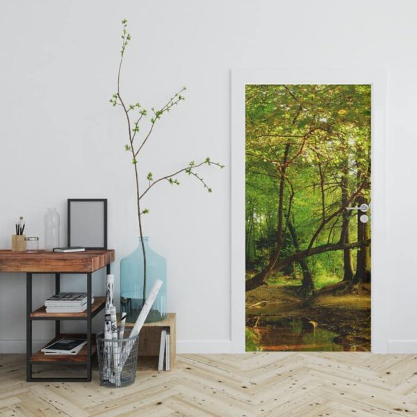 Adesivo per porta Foresta e ruscello