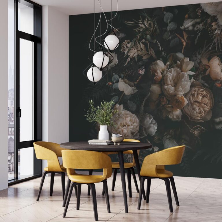 Carta da parati Dipinto di fiori stanza