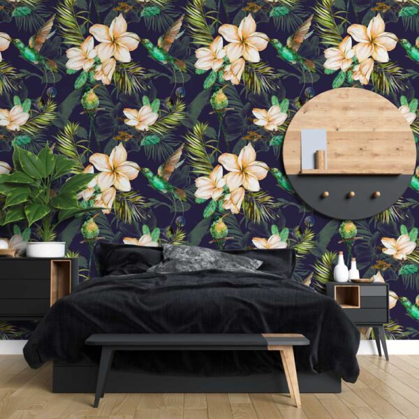 Carta da parati Momotido con fiori