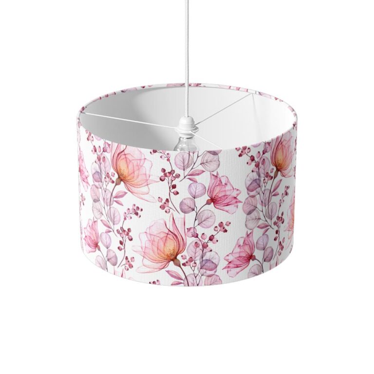 Paralume floreale rosa