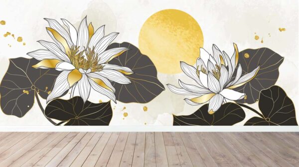 Carta da parati Fiori artistici in sole pieno