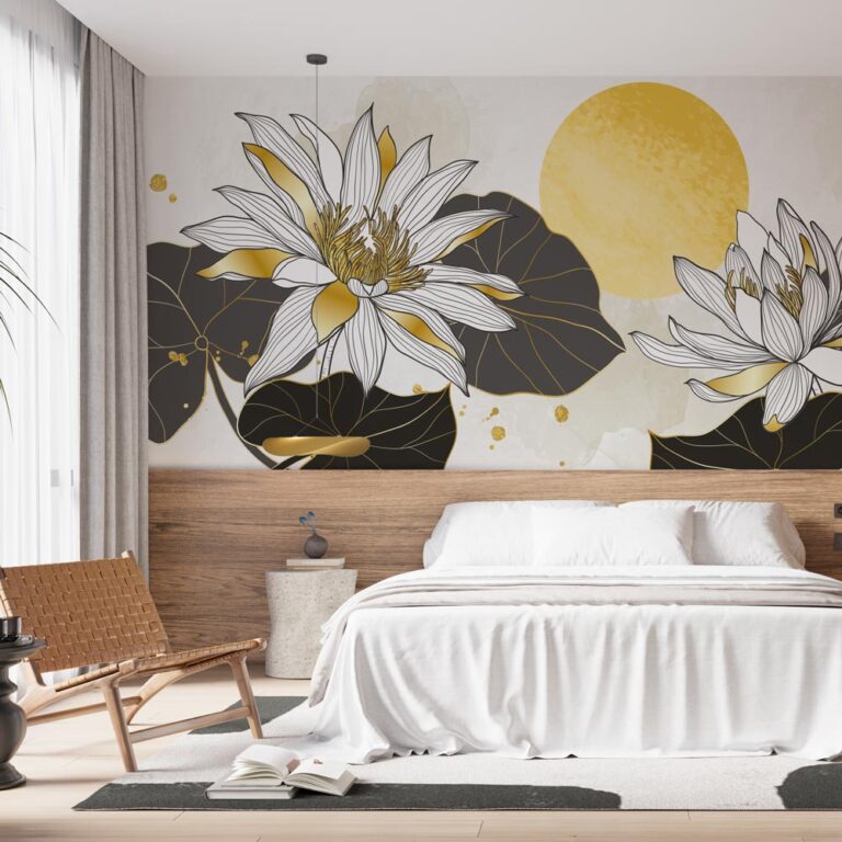 Carta da parati Fiori artistici in sole pieno