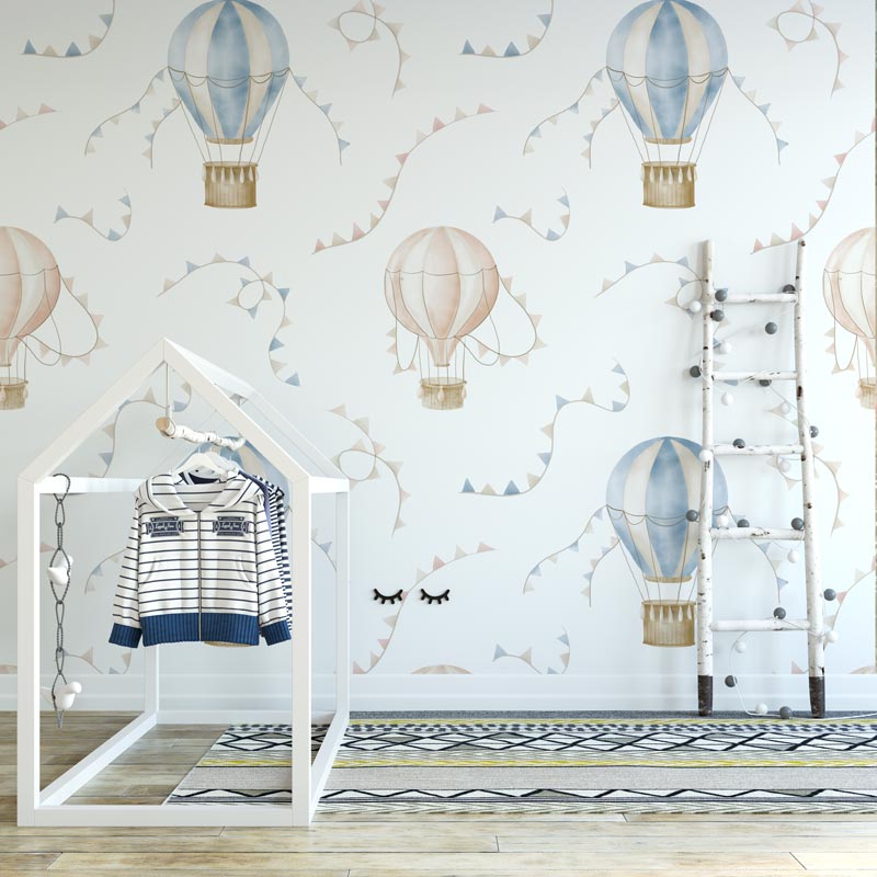 Carta da parati Mongolfiere azzurre