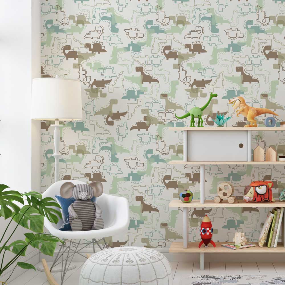 Carta da parati Dinosauri tetris