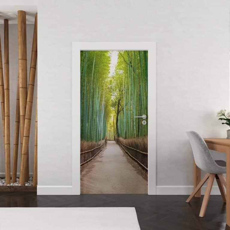 Adesivo per porta Bambù verde
