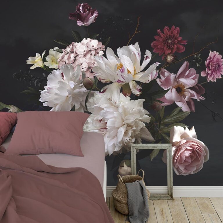 Carta da parati Dipinto di peonie stanza