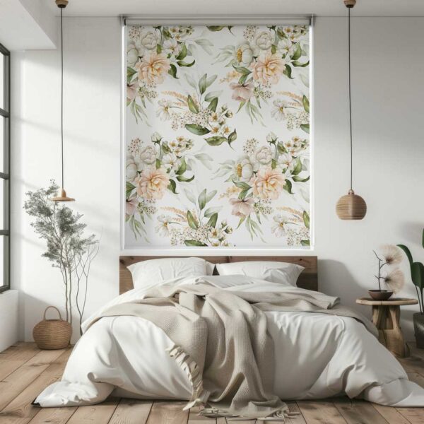 Tenda a rullo Fiori ad acquarello camera da letto