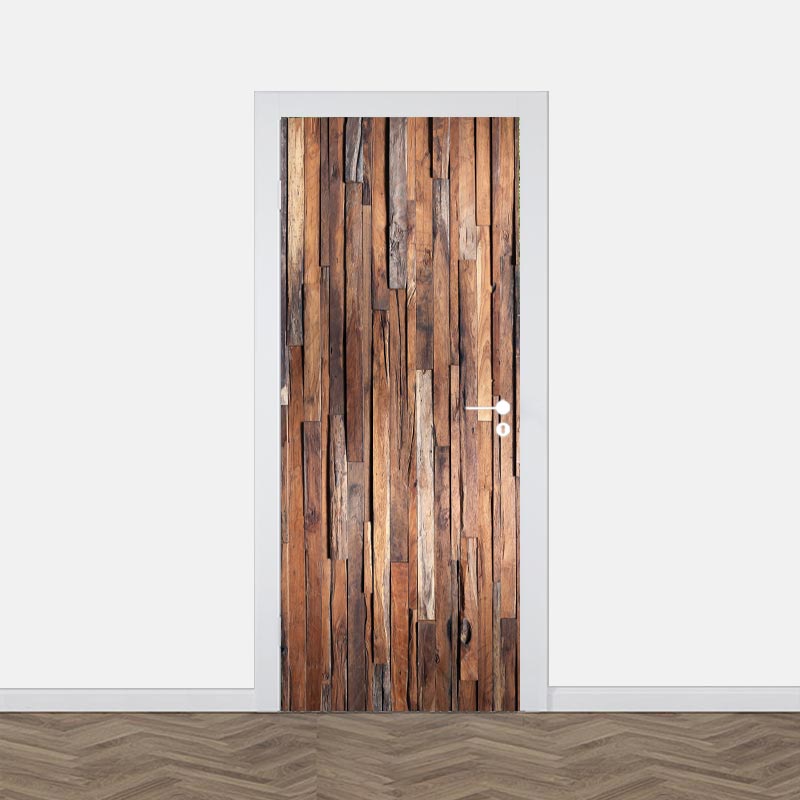 Adesivo per porta Legno rustico