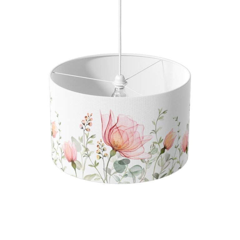 Paralume fiori e foglie trasparenti